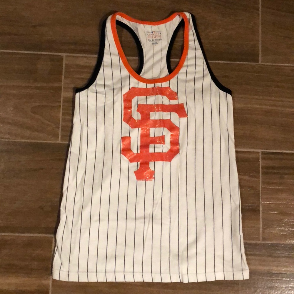 SF Giants Pinstriped Tank Glitter